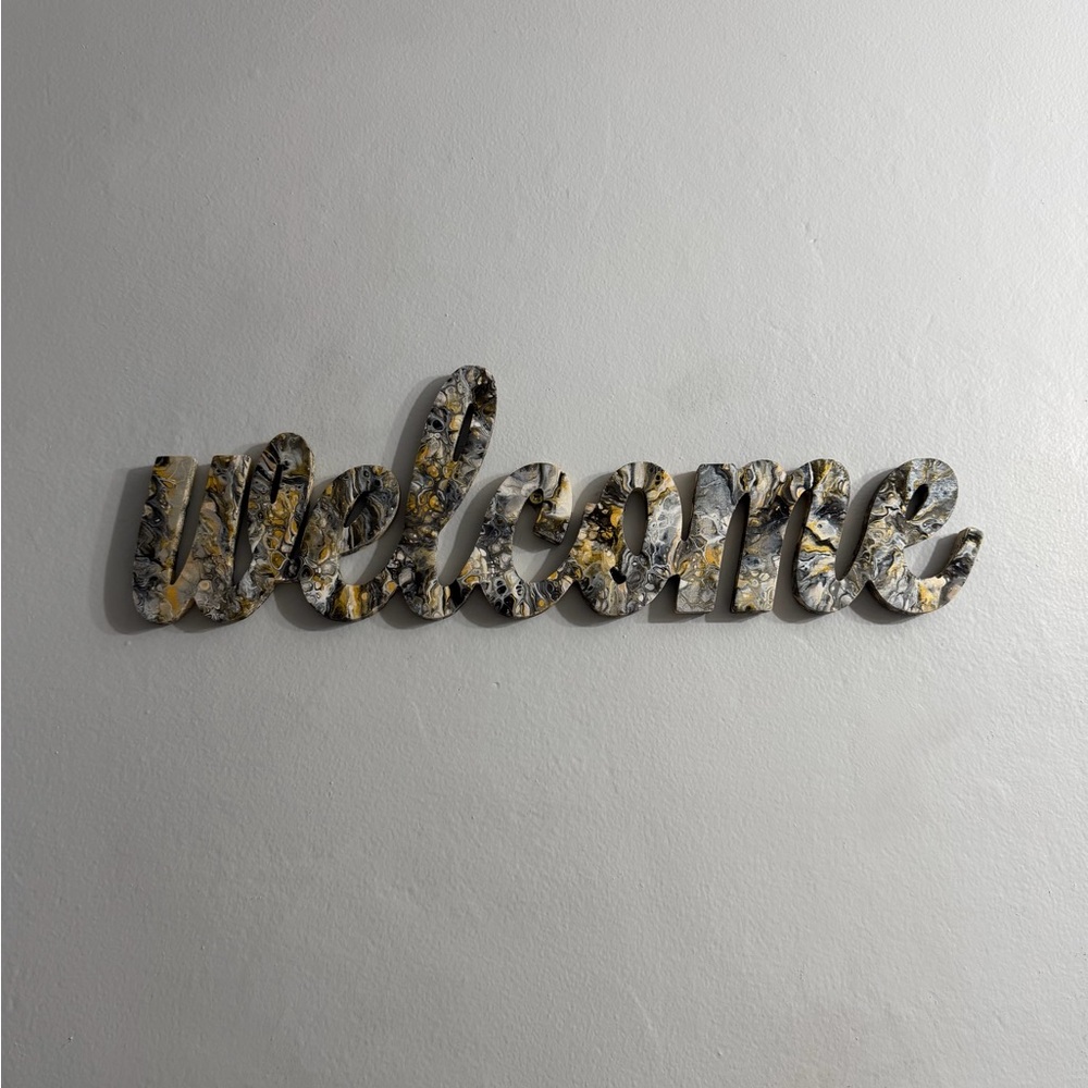 Original Abstract Art 6x19 Welcome Sign